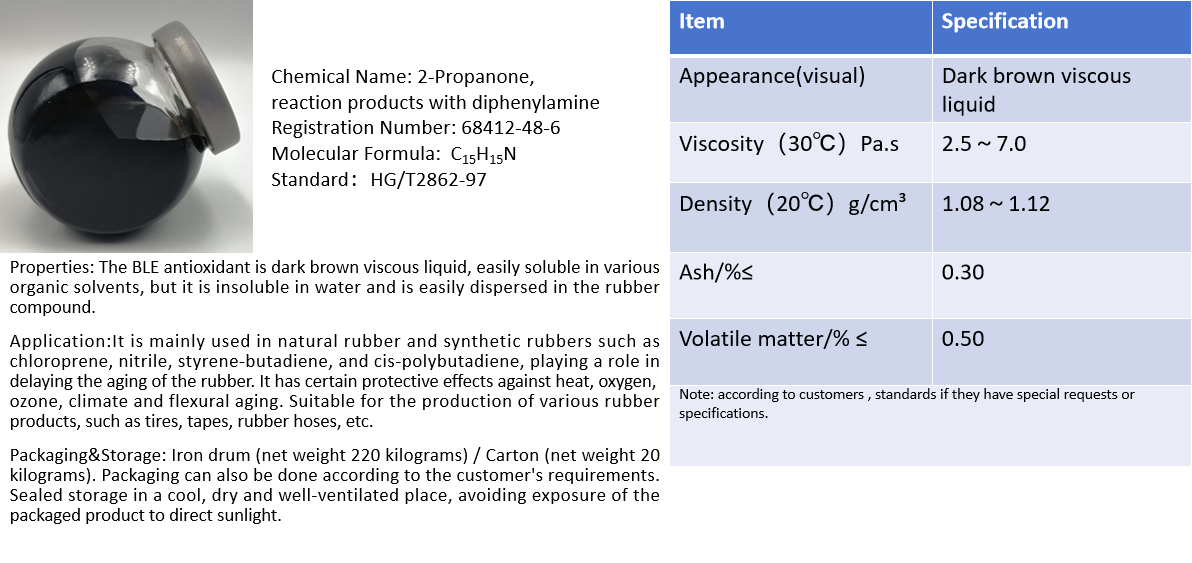 Rubber antioxidant BLE